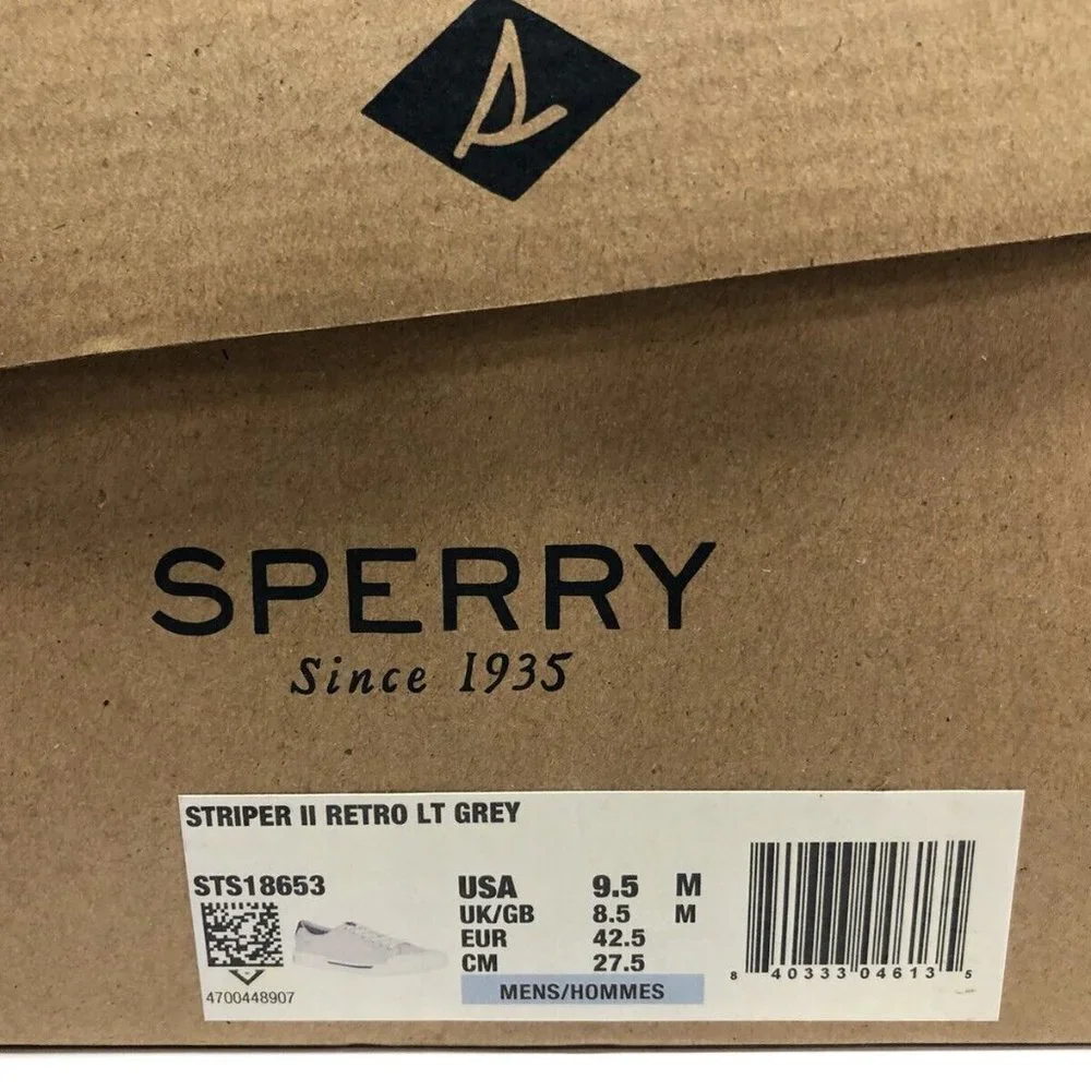 Sperry Mens Striper II Retro Grey Size 9.5M